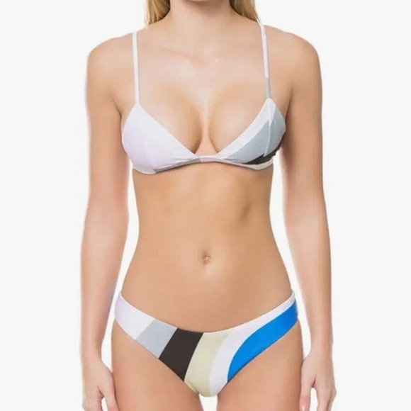 Mara Hoffman Other - Mara Hoffman Astrid & Zoa Bikini Set Juniper Pastel Sage Multi Stripe NWT L